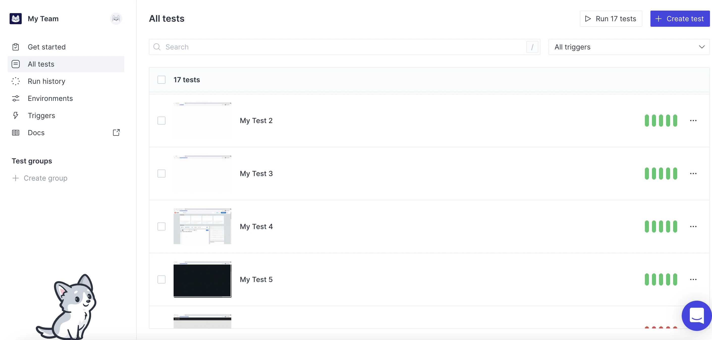 screenshot of QA Wolf